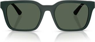 Emporio Armani 54mm Square Sunglasses in Matte Petrol /Green at Nordstrom