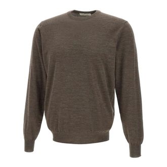 FILIPPO DE LAURENTIIS Round-neck Knitwear, male, Brown, Size: 2XL Superfine Wool 120s Sweater