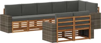 vidaXL Conjunto De Sof&aacute;s De Exterior 8 Uds. Poli&eacute;ster Vidaxl