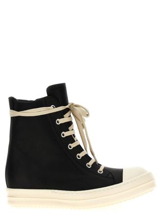 Rick Owens BlackWhite Lace Up Sneakers