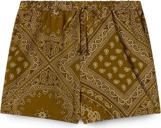 Motivi Shorts met print in lyocellmix twill - Dames - Bermuda - Groen - L - Satijn - Korte Broeken