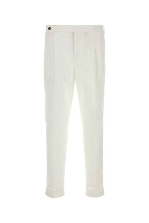 Pantaloni Torino White Stretch Cotton Style Pant