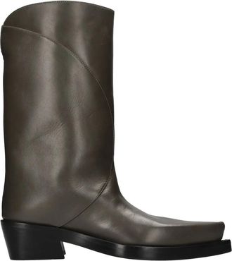 MUGLER Leren Texan Laarzen - Heren - Cowboylaarzen - Groen - 43 EU - Leer - Schoenen