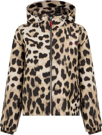 Givenchy Jassen, Dames, Veelkleurig, XS, Polyester, Leopard Jacquard Windbreaker