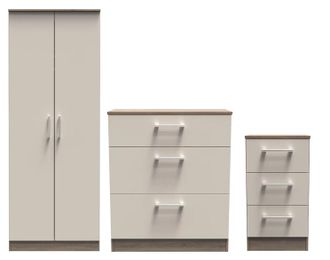 Welcome Furniture Stamford Ready Assembled 3 Piece Bedroom Furniture Set - Kashmir Matt / Darkolino - Welcome Furniture | TJ Hughes