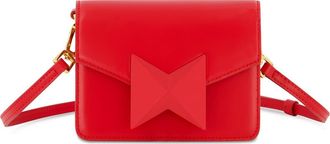 Mac Duggal Mini Leather Gold Strap Crossbody Bag in Cherry at Nordstrom