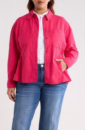Liverpool L.A. Relaxed Cinched Shacket in Diva Pink at Nordstrom, Size 3 X