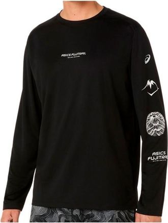 Asics Fujitrail Logo L/S Top Laufshirt f&uuml;r Herren | schwarz