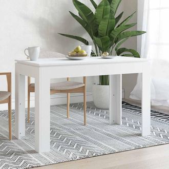 vidaXL Mesa De Comedor De Madera Contrachapada Blanco 120x60x76 Cm Vidaxl
