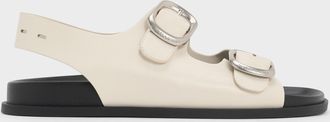 Charles & Keith Buckled Double-Strap Slingback Sandals