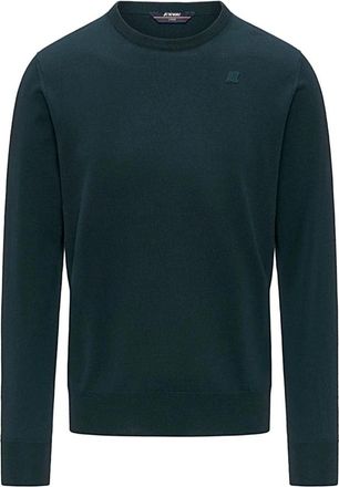 K-Way K-Way, Round-neck Knitwear, male, Green, Size: S Maglia girocollo Sebastien Mer