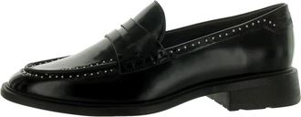 Franco Sarto Womens Franco Sarto Eden Loafers Black Studded Moc Toe Slip On Shoes GAL1893