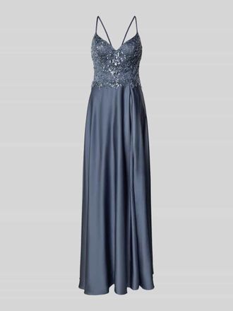 Laona Maxikleid aus Satin mit Pailletten in Hellblau, Gr&ouml;&szlig;e 32