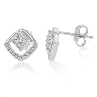 Vir Jewels 1/8 cttw Lab Grown Diamond Composite Earrings in Sterling Silver With Push Backs For Women