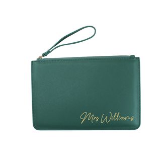 eBuy GB Personalised Bride Bridesmaid Clutch Bag, PU Leather, Bridal Party Gift, Maid of Honour Present, Bridesmaids Proposal Gifts, Wedding Accessory (Eucaly