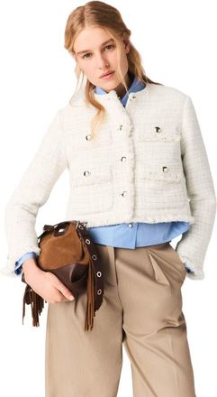 Maje Short tweed jacket in Ecru at Nordstrom, Size 36 Eu