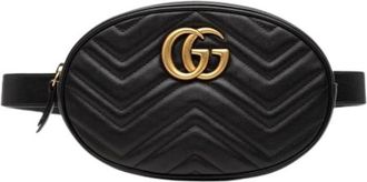 Gucci Pre-owned Quilted Belt Bag - Dames - Vintage Heuptassen - Zwart - ONE Size - Leer - Vintage