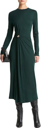 Vince Side Drape Wool-Blend Dress