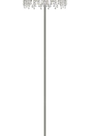 Netlighting Belize 3 Light Floor Lamp Chrome Crystal in Grey