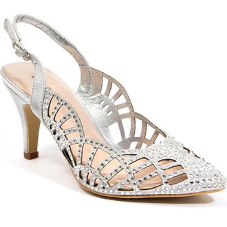 Lady Couture Rhinestone Slingback Pump in Silver at Nordstrom Rack, Size 12Us / 43Eu