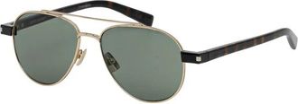 Saint Laurent Aviator Zonnebril - Heren - Zonnebrillen - Geel - 54 MM - Accessoires