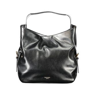 Twinset Womens Shoulder Bag Metallic Handles - Black