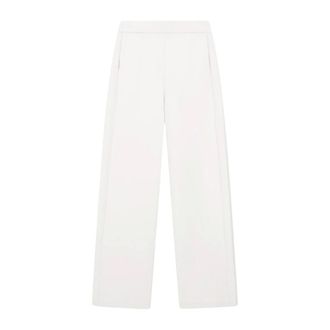 Emporio Armani Straight Trousers, female, White, Size: L ASV Double Jersey Trousers