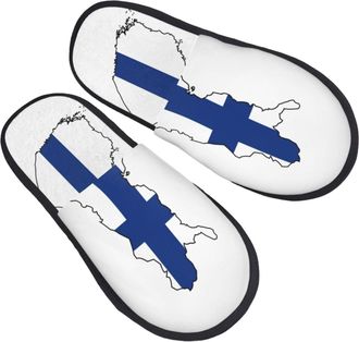 Generic Finnish Flag Map Unisex Shoes Cosy Slippers Lightweight House Shoes For Indoor Outdoor Winter M
