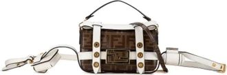 Fendi Pre-owned Belt Bags, female, Brown, Size: ONE SIZE Pre-owned Mini Zucca Glazed Fabric Cage Baguette Satchel