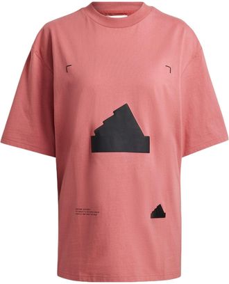 adidas (WMNS) adidas Oversized T-Shirt Asia Sizing Red Black HG4356