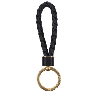 Bottega Veneta Damens Schl&uuml;sselanh&auml;nger Leder Schwarz/Gold