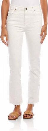 Karen Kane Raw Hem Straight Jeans In Off White