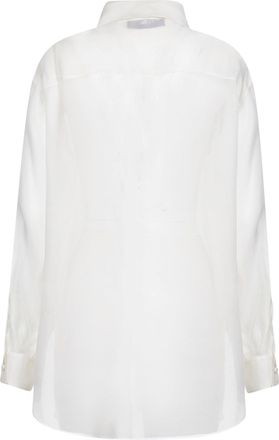 Fendi Womens Shirt With Ajour Organza Motif White Cupro