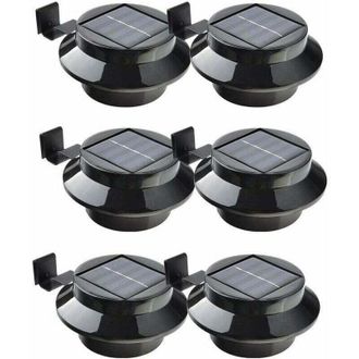 OEM Juego De 6 Luces Led Solares Para Canaletas, Cercas, Techos, Bajantes, Jardines, Patios Y Paredes, Color Negro -crezuo