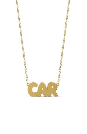 SHYMI Bubble Letter Script Pendant Necklace in Gold at Nordstrom