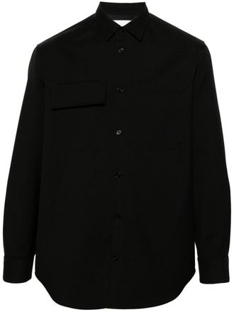 Jil Sander chest-pockets wool shirt - men - Wool/Cotton - 40 - Black