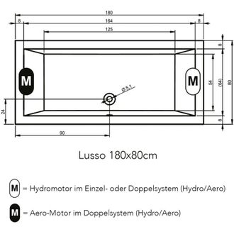 Riho Riho - Lusso Easypool 3.1 Ba&ntilde;era Rectangular, Control T&aacute;ctil