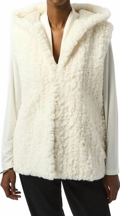 Joseph Ribkoff Faux Fur Sleeveless Vest In Vanilla