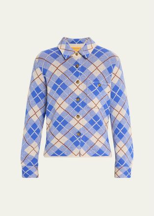 Guest In Residence Dylan Plaid Cashmere-Knit Shirt