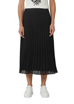 s.Oliver Black Label Faltenrock S.OLIVER BLACK LABEL, Damen, Gr. 34, schwarz, Web, Obermaterial: 100% Polyester. Futter: 100% Viskose, unifarben, normal 3/4-L&auml;nge, R&ouml;cke F