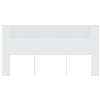 Berkfield Home Headboard Cabinet White 200x18.5x104.5 cm
