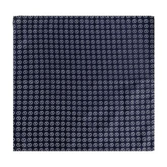 Giorgio Armani Pocket Scarves, male, Blue, Size: ONE SIZE Silk Monogram Pocket Square