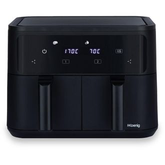 H.Koenig H.koenig Freidora De Aire Sin Aceite 2 Bacs Xxl Fry900, Doble Capacidad 9l, Ajustable 80-200&deg;c, 5 Modos De Cocci&oacute;n, Temporizador 60min, 8 Programas, P