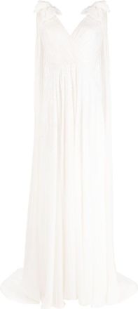 Jenny Packham Alma pleated sequin bridal gown - women - Silk - 14 - White