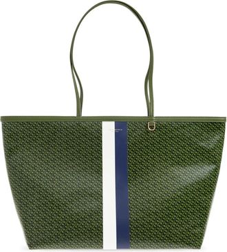 Tory Burch The Racer Shopper Bag - Dames - Shoppers - Groen - ONE Size - Katoen - Tassen