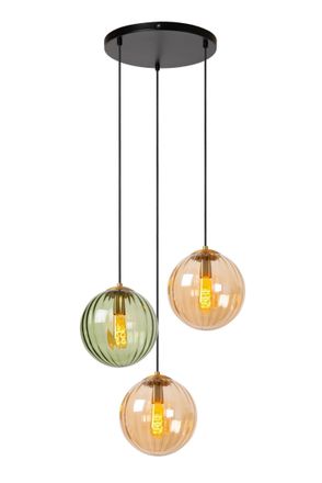 Lucide MONSARAZ Dimmable Adjustable Stylish Retro Indoor Pendant Lamp 3xE27 in Green