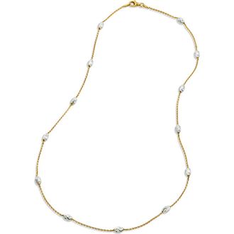 Savvy Cie Jewels Two-Tone 18K Gold & Sterling Silver Station Necklace in Yellow at Nordstrom Rack