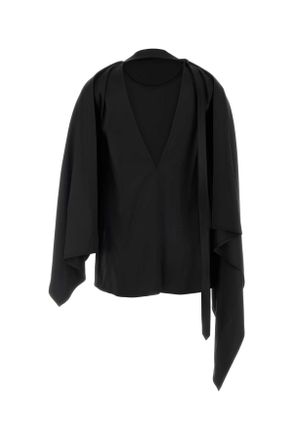 Bottega Veneta Black Exterior: Silk Maglie Sweater