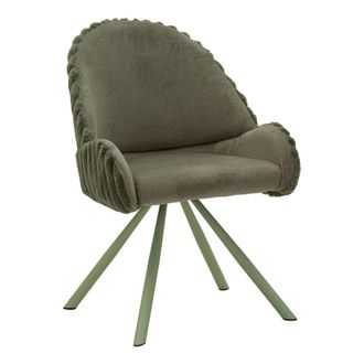 Mauro Ferretti Silla de comedor de tela y metal verde (juego de 2, 58 x 53 x 85 cm)