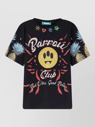 Barrow cotton t shirt crew neck front print